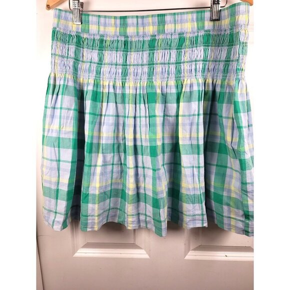 Free Assemble Women's Multicolor Plaid Elastic Waist Pleated Mini Skirt Size XL - Picture 2 of 9